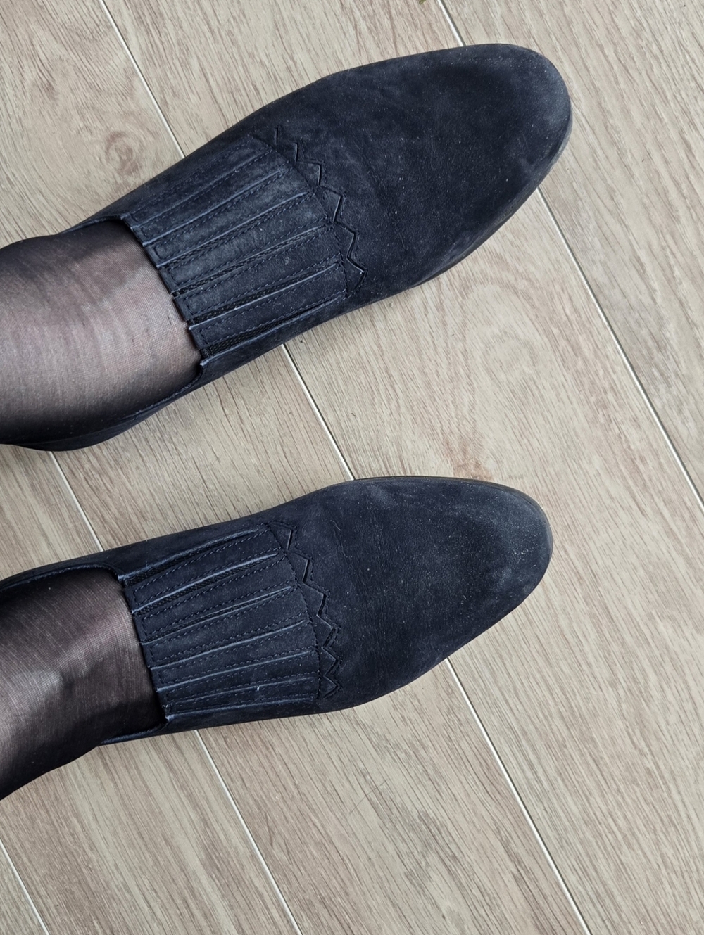 Arche Black/midnight blue Suede Slip-On Flats